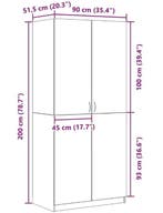 Zwarte kledingkast met deur 90x52x200 cm – opbergkast slaapk, Huis en Inrichting, Kasten | Kledingkasten, Verzenden, Nieuw