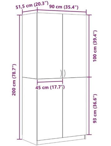 Zwarte kledingkast met deur 90x52x200 cm – opbergkast slaapk, Huis en Inrichting, Kasten | Kledingkasten, Verzenden, Nieuw