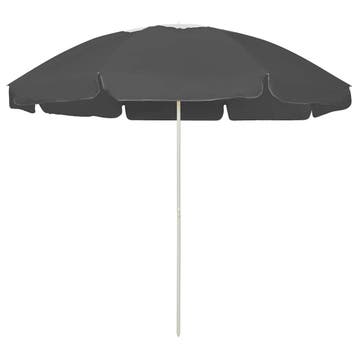 vidaXL Strandparasol 240 cm antracietkleurig, Verzenden, Nieuw, 2 tot 3 meter, Strandparasol