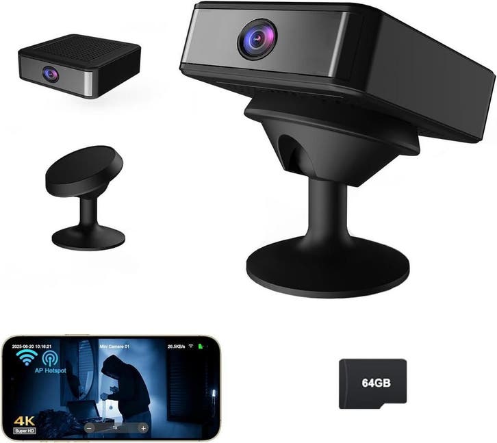 Draadloze camera 64GB | Binnen/Buiten | 33% Korting, Doe-het-zelf en Verbouw, Alarmsystemen, Beweging, Draadloos, Nieuw, Detector, Sensor of Melder