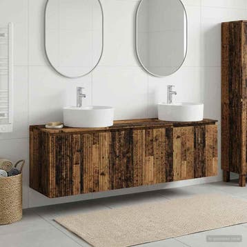 vidaXL Badkamerkastenset 3 st Oud hout 49,5 x 44,5 x 65 cm, Verzenden, Nieuw