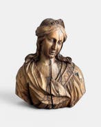 sculptuur, Buste 18e eeuw Vlaams - 37 cm - Hout