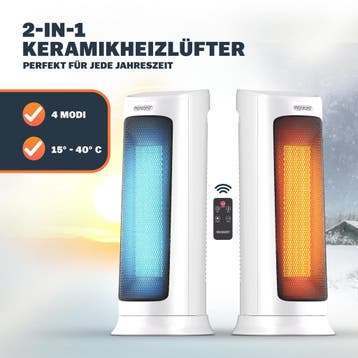 Keramische Ventilatorkachel MZKH2200 Wit 2000W, Verzenden, Nieuw