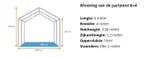 Ultimate Partytent PVC 4x4x2.2 meter in Wit-Antraciet, Verzenden, Nieuw, 2 meter of meer, Partytent