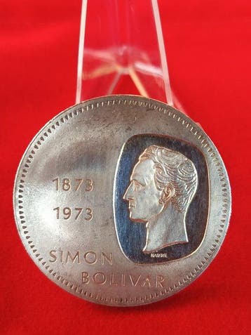 Venezuela. 10 Bolivares 1973 Simon Bolivar, 30 Grm.Silver