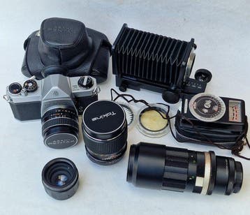 Pentax Spotmatic SP 1000 + 2/55 + 200mm + 135mm + acc. |, Nieuw