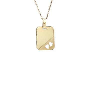 Gouden graveer hanger 14 karaat, Verzenden, Zo goed als nieuw, Goud