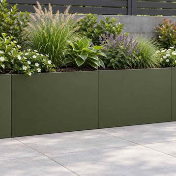 vidaXL Keerwand 2 st 60 x 12 x 40 cm Staal Olijfgroen, Verzenden, Nieuw