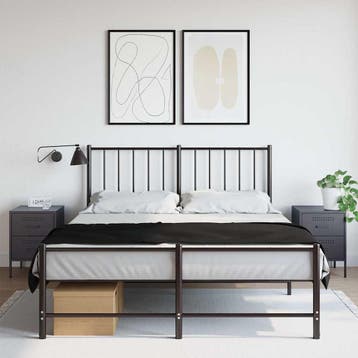 vidaXL Nachtkastjes 2 st 36x39x50,5 cm staal, Minder dan 45 cm, Nieuw, Minder dan 55 cm, Verzenden