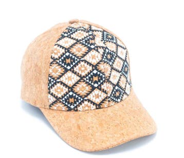 Kurk pet -  Wit & Donkerblauw Ruitmotief - verstelbaar, Ophalen of Verzenden, Nieuw