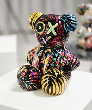 Patryk Konrad - Vibrant PopArt Designer Bear Sculpture –