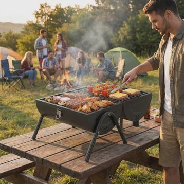 Draagbare Houtskool BBQ Grill - Compacte Barbecue voor Campi, Verzenden, Nieuw