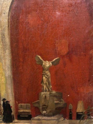 École Française (c. 1900) - Au Louvre: LEscalier Daru avec
