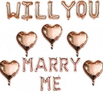 Ballonnen set Will You Marry Me goud, rose goud of zilver, Verzenden, Nieuw, Versiering, Valentijn of Romantisch