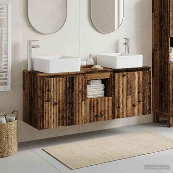vidaXL Badkamerkastenset 3 st Oud hout 49,5 x 41 x 63 cm, Verzenden, Nieuw