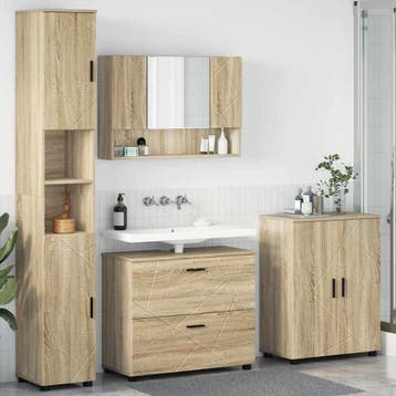 vidaXL Badkamermeubelset 4 st Sonoma Eiken 35 x 30 x 192 cm, Verzenden, Nieuw, Overige typen