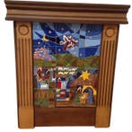 Kerststal - Hout, Keramiek - Kerststal op plaquettes - 118 x