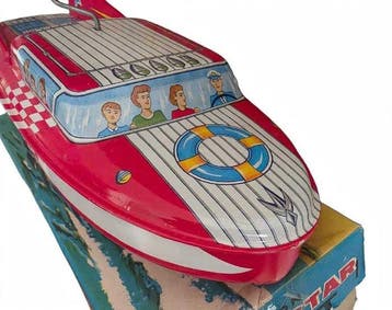 Zeer Zeldzaam - ITO Japan 1950s Blue Star Boat N-250 -