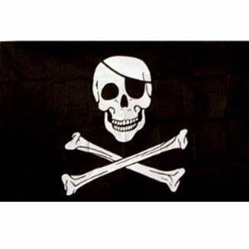 Piraten vlag doodshoofd / doodskop, Nieuw