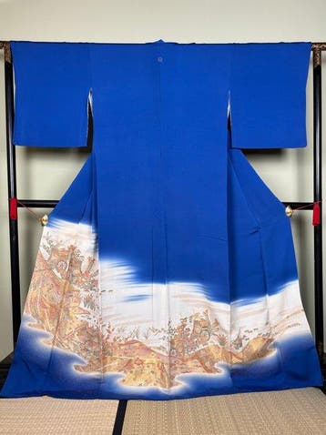 Gouden decoratie kimono tomosode - Geen reserve - Zijde -