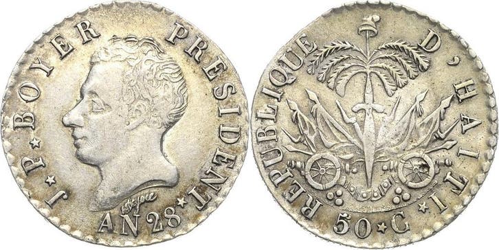50 Centimes 1850 Haiti Kaiserreich 1849-1859, Postzegels en Munten, Munten | Amerika, Verzenden