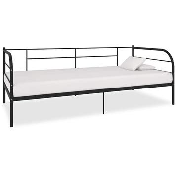 vidaXL Bedbank metaal zwart 90x200 cm, Huis en Inrichting, 90 cm, Eenpersoons, Verzenden, Zwart