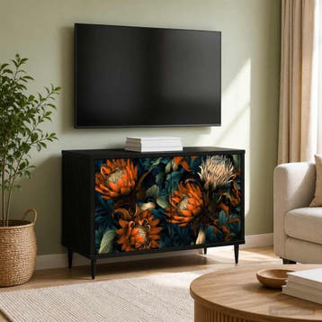 vidaXL Tv-meubel LOCHEM 69 x 33 x 50,5 cm Zwart eiken, Minder dan 50 cm, Verzenden, Nieuw, Minder dan 100 cm