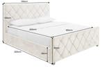 Bed ELYSIUM 180x200cm fluweel champagnebeige met, Ophalen of Verzenden, Nieuw
