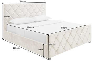 Bed ELYSIUM 180x200cm fluweel champagnebeige met, Huis en Inrichting, Slaapkamer | Bedden, Ophalen of Verzenden, Nieuw