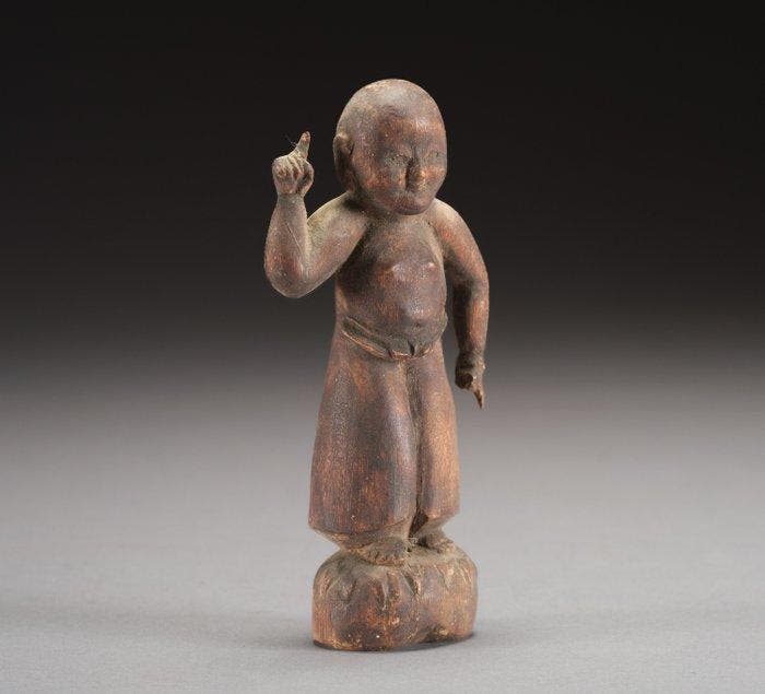Beeld van Baby Siddhartha Boeddha - Buxushout - Japan - Edo, Antiek en Kunst, Antiek | Overige Antiek