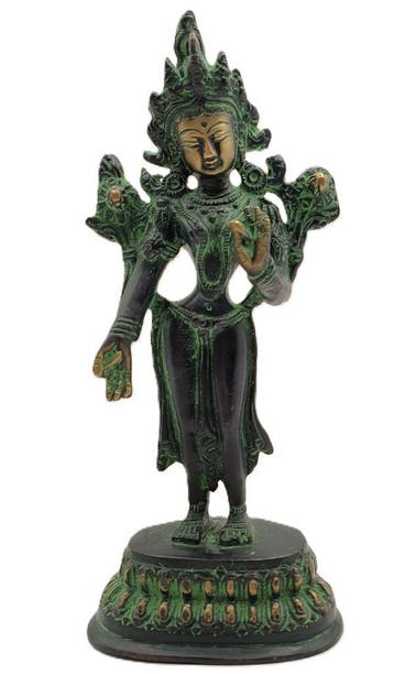 Groene Tara Messing Beeld 16cm., Verzenden, Nieuw