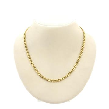 Massief gouden gourmet schakelketting, Sieraden, Tassen en Uiterlijk, Kettingen, Ophalen of Verzenden, Gebruikt, Goud, Goud