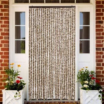 vidaXL Vliegengordijn 100x230 cm chenille beige en bruin, Verzenden, Nieuw, Beige