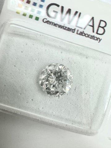 1 pcs Diamant (Natuurlijk) - 1.03 ct - Rond - D (kleurloos), Nieuw