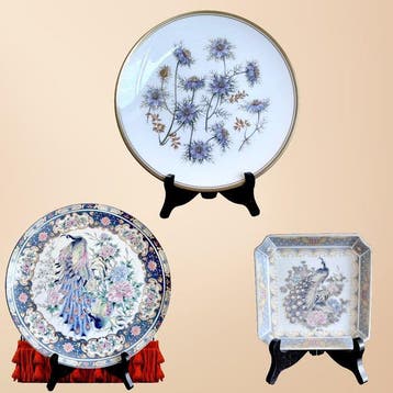 Spode - Wild Flowers - Wandbord (3) - Love in the Mist 22K, Antiek en Kunst