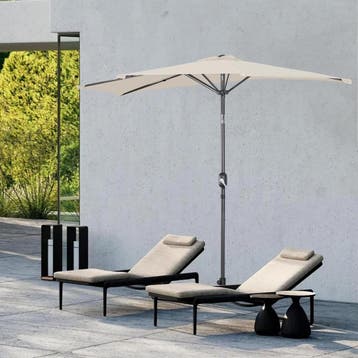 2dekans | Angel Living Balkonparasol - Halfrond - 265 x 130, Ophalen of Verzenden, Zo goed als nieuw