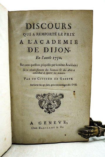 Jean Jacques Rousseau - Discours qui a remporté le prix à
