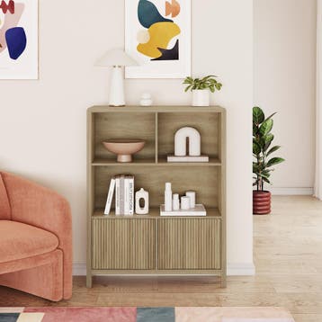Dressoir Lukkodso rustiek eiken 103x80x28 cm [en.casa], Huis en Inrichting, Kasten | Dressoirs, Verzenden, Nieuw
