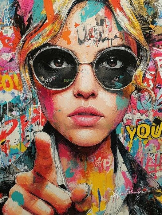 Sofia Delavigne - Urban Muse (70x50 cm), Antiek en Kunst, Kunst | Designobjecten