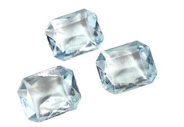 2 x DQ Octagon Glas cabochon 10 x 8mm Aqua, Ophalen of Verzenden, Nieuw, Overige typen