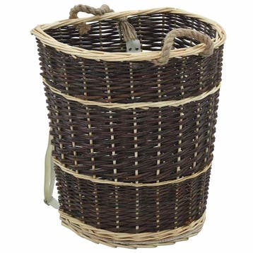 vidaXL Houtmand met draagriemen 44,5x37x50 cm natuurlijk, Verzenden, Nieuw