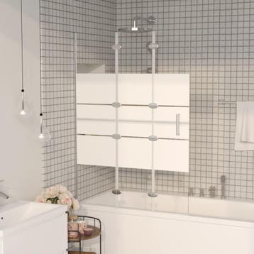 vidaXL Douchewand inklapbaar 100x140 cm ESG wit, Doe-het-zelf en Verbouw, Sanitair, Verzenden, Nieuw