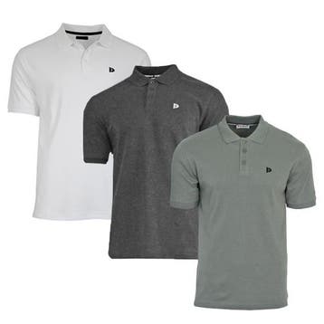 Donnay Donnay Heren - 3-Pack - Polo shirt Noah - Donkergrijs, Verzenden, Nieuw