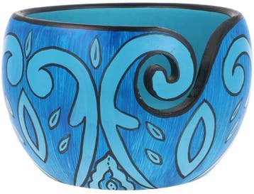 Scheepjes Yarn Bowl Blue Leaf - Mangohout met Schildering, Ophalen of Verzenden, Nieuw