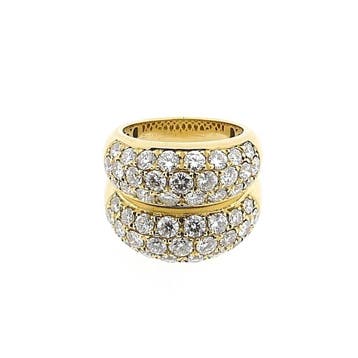 Luxe gouden ring met diamanten; Ca. 4,82 ct., Gebruikt, Ophalen of Verzenden, 17 tot 18, Met edelsteen