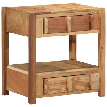 vidaXL Bijzettafel Bruin 43 x 32 x 46 cm Massief Gerecycled, Verzenden, Nieuw, Hout, 45 tot 60 cm