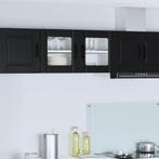 vidaXL Wand Glas Kasten Zwart 80 x 31 x 40 cm Bewerkt hout, Verzenden, Nieuw, Zwart