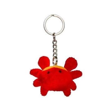 Nature Planet krab sleutelhanger - pluche - 6 cm - rood, Verzenden, Nieuw
