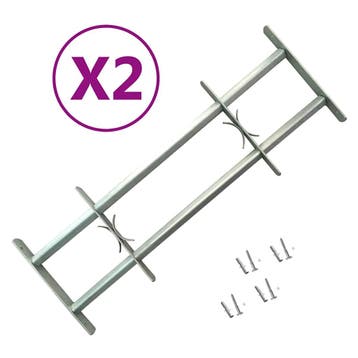 vidaXL Raambeveiligingen verstelbaar 2 st 1000-1500 mm, Doe-het-zelf en Verbouw, Glas en Ramen, Verzenden, Nieuw