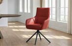 Rode leren eetkamerstoelen, Ophalen of Verzenden, Nieuw, Leer